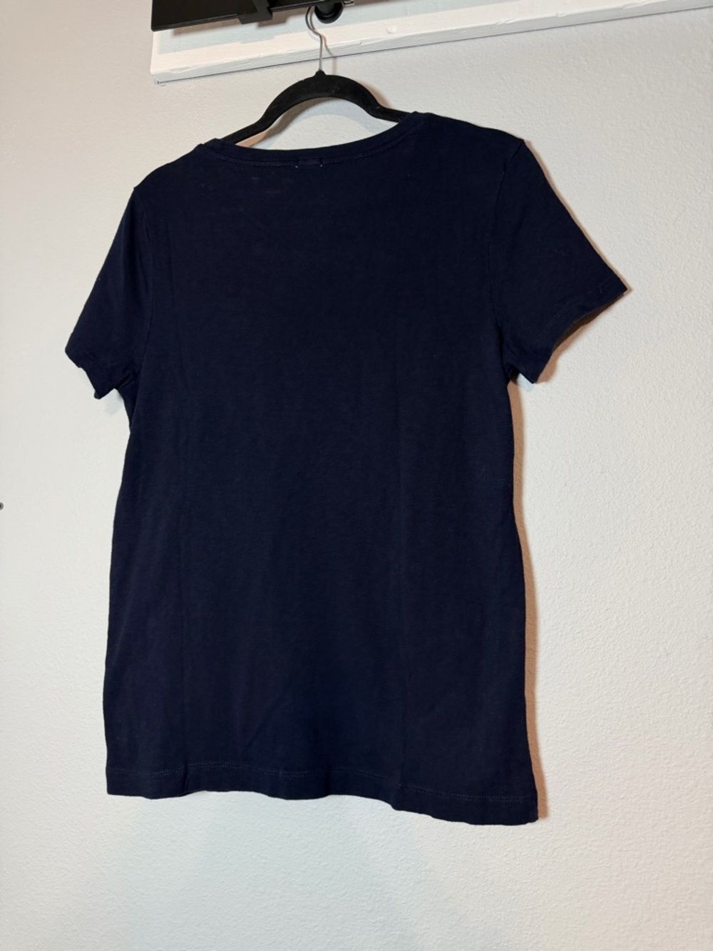 J. Crew French Hen Women's Graphic T-Shirt Size Large Navy Blue Chicken France - Picture 5 of 7
